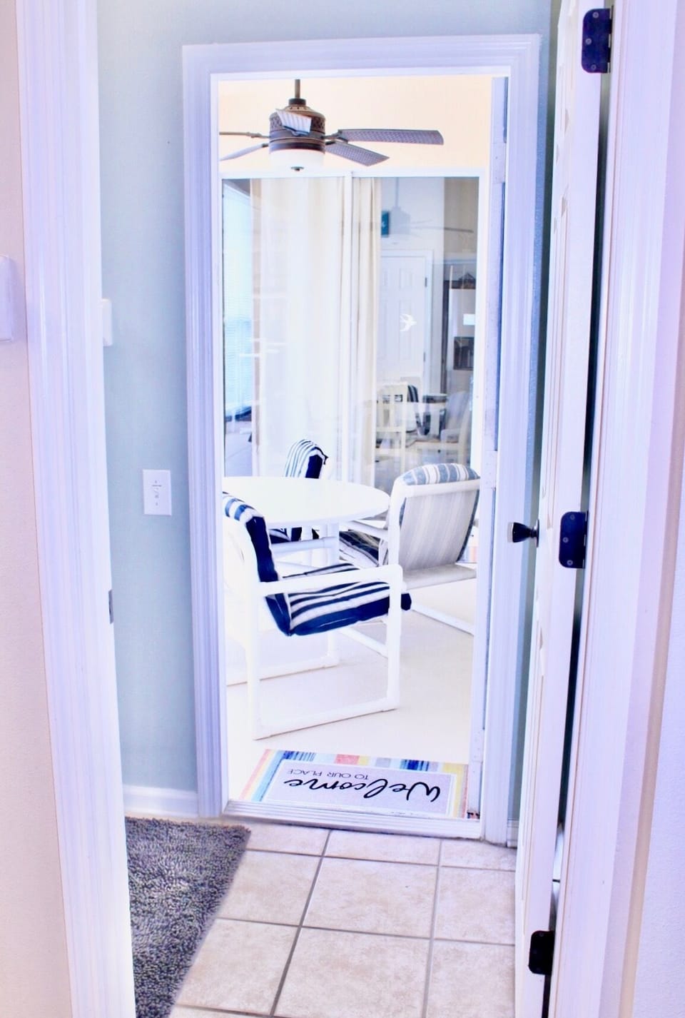 Master bathroom with pool access.