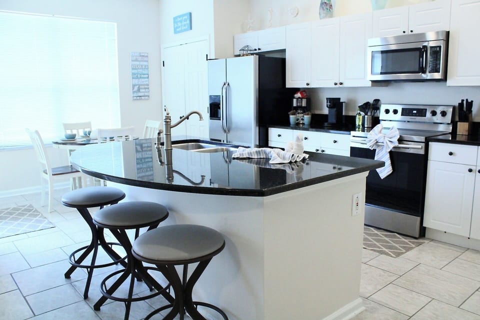 Spacious kitchen with eating area.  