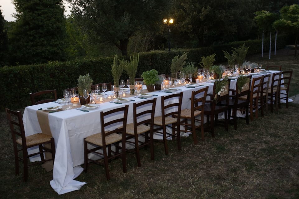 Outdoor banquet area