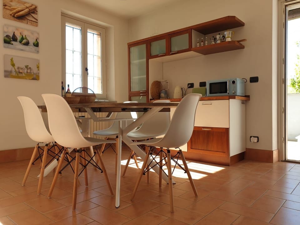Breakfast/dining table in the kitchen.