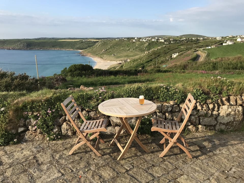 A cold beer and a great view from the terrace