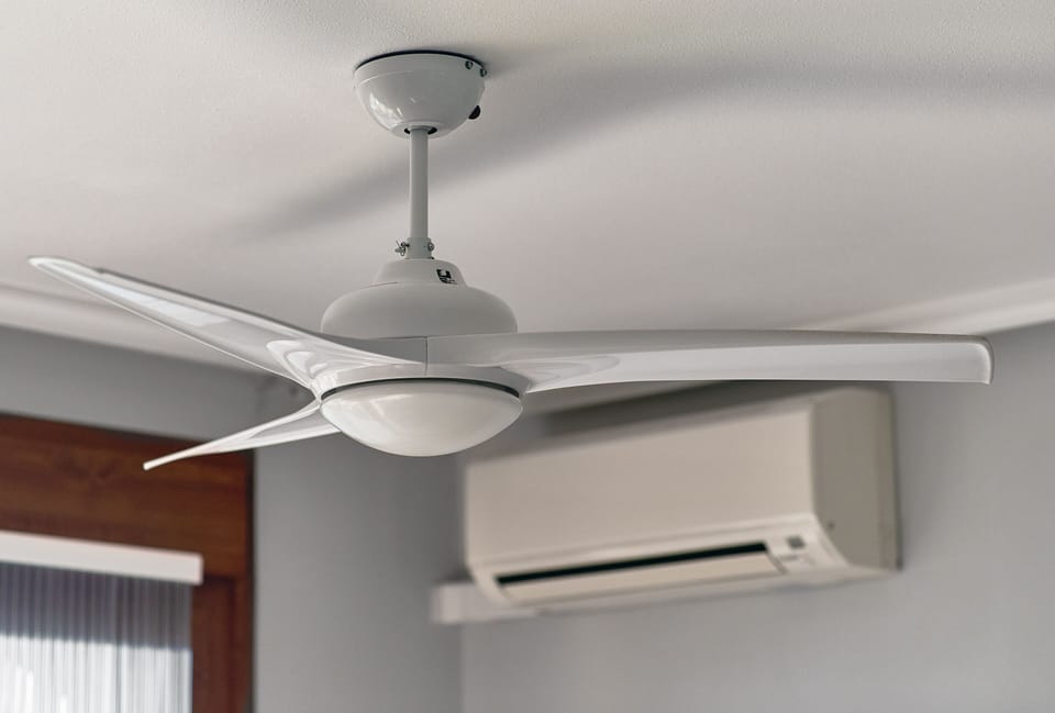 fans in bedrooms and living area