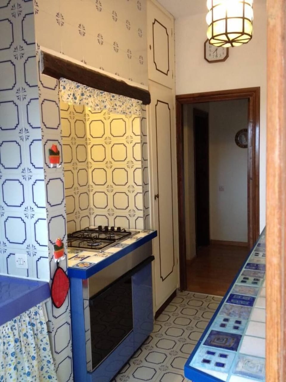 kitchen stove and sink side