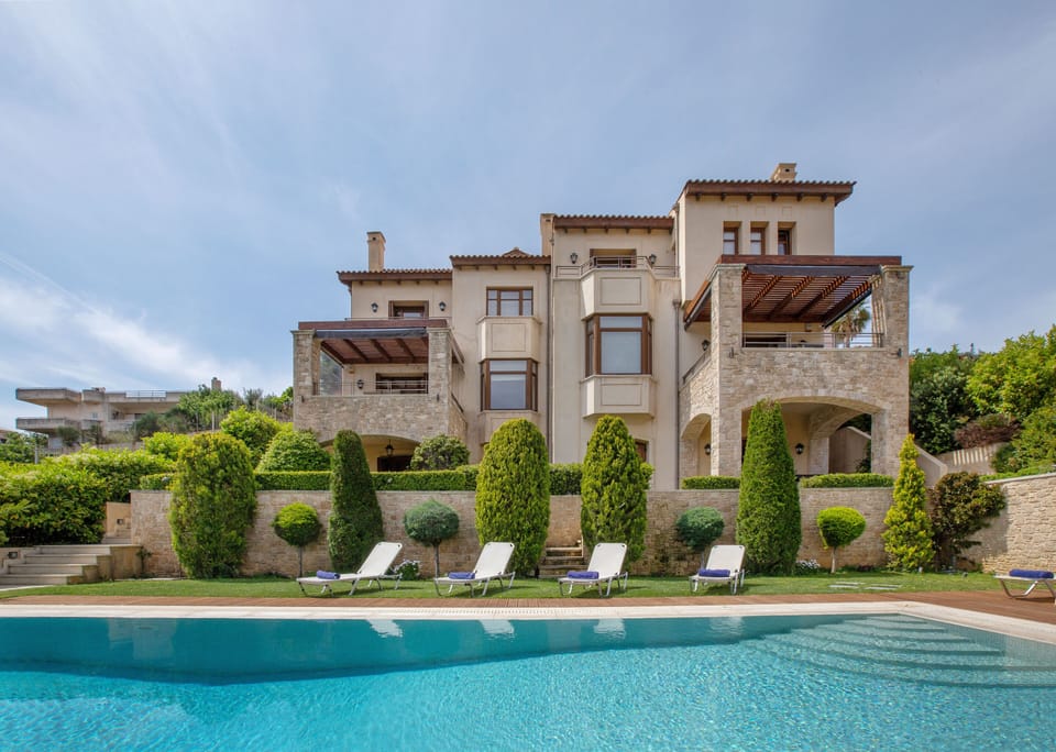 view of the villa from the pool
