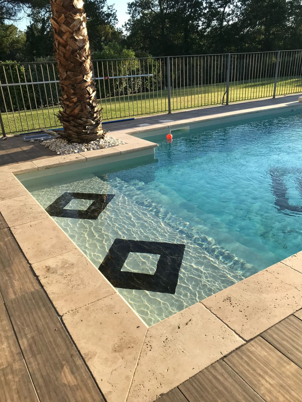Roman stairs into pool 