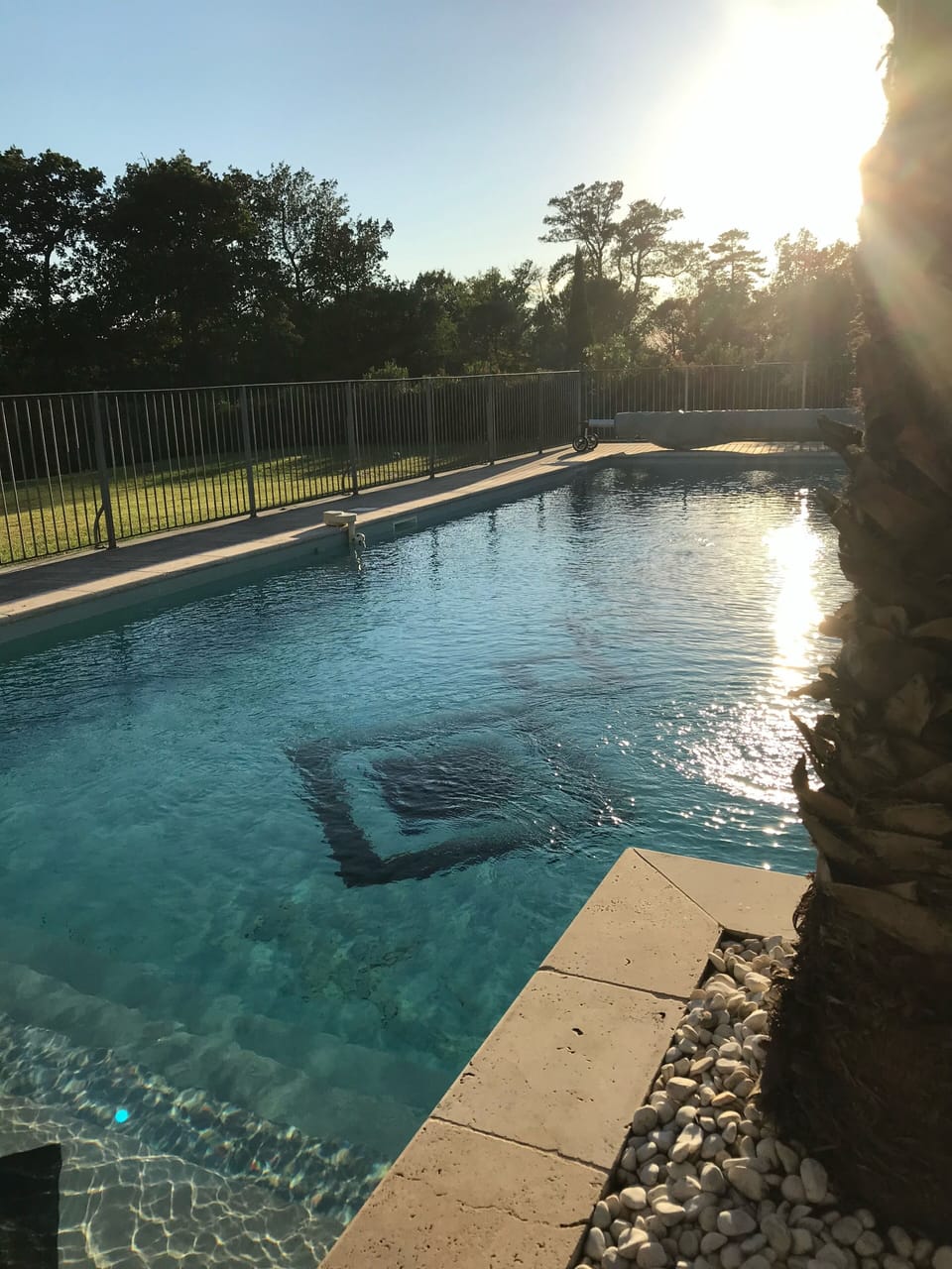 Sunset over pool