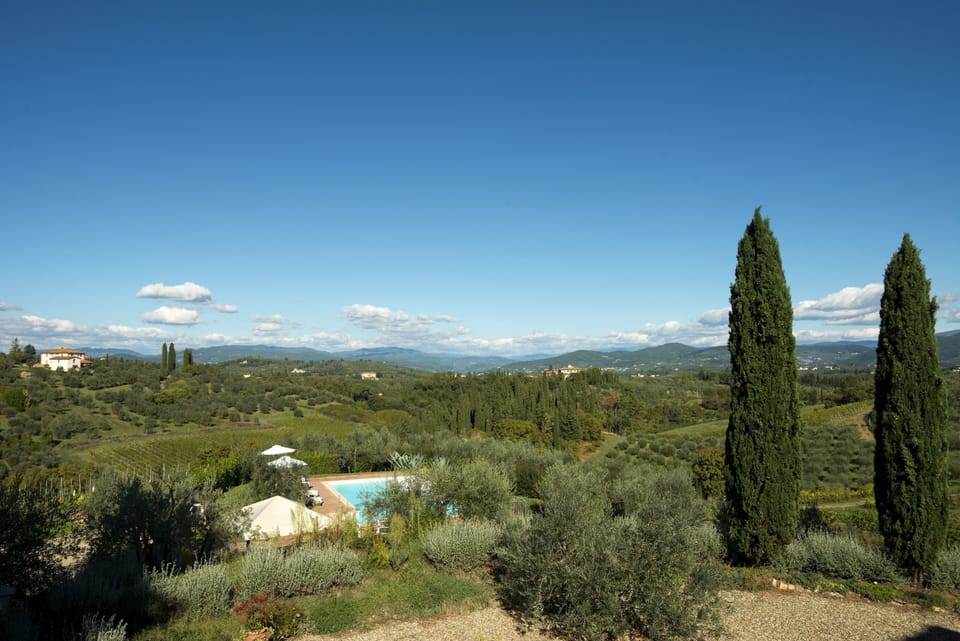 Villa MURGIANO's North Pool View & hills reaching all the way to Fiesole
