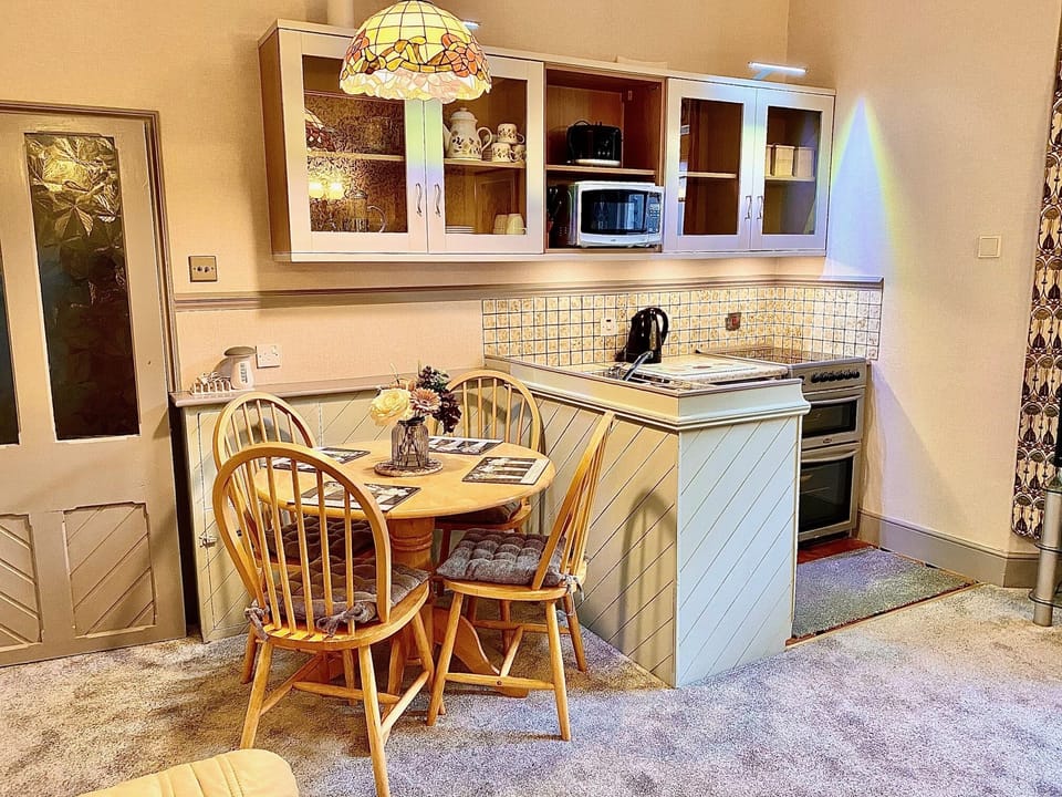 The new fitted kitchen and dining area