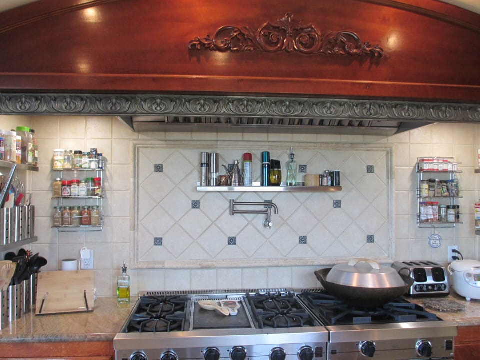 A Kitchen designed for the chefs in the Family including full spice selection