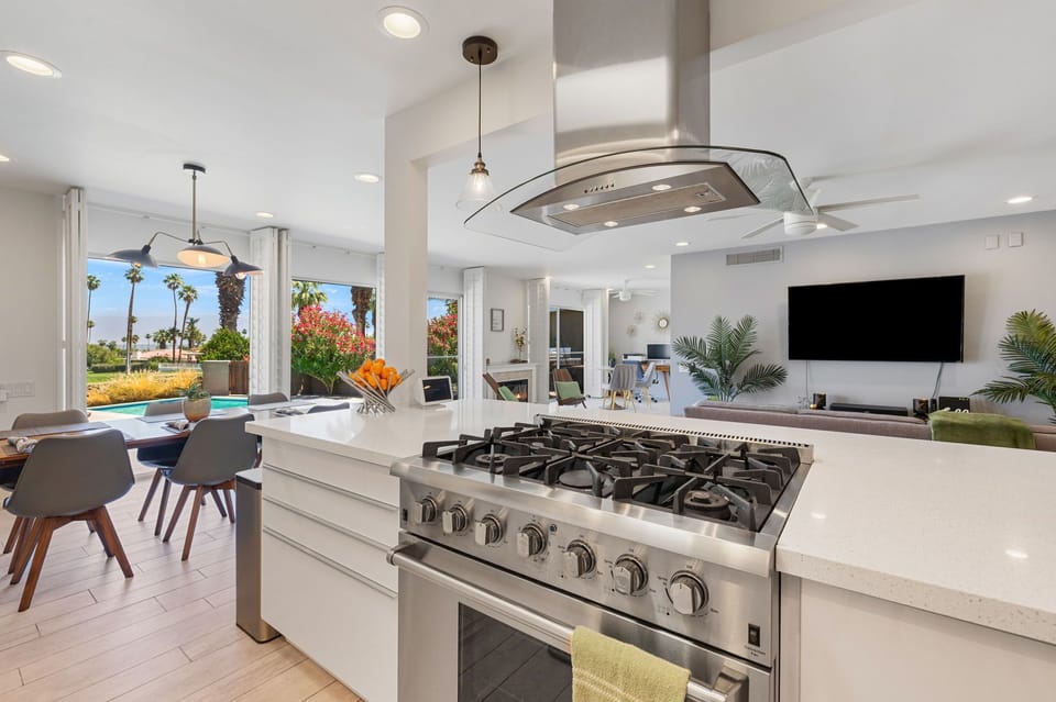 14' wide island open to living room
