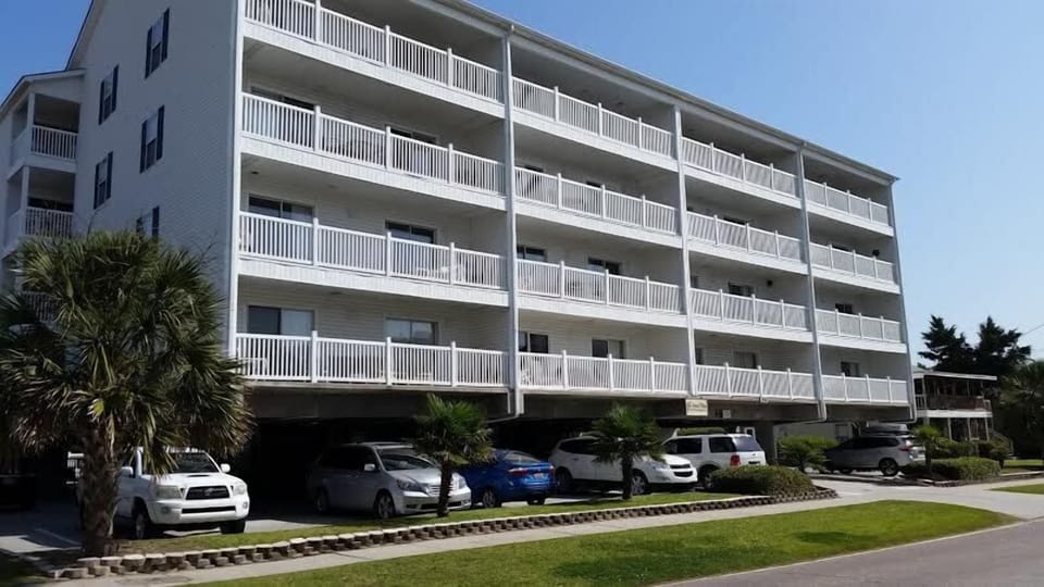 front view of condo complex.  Our unit is 2nd floor second from left