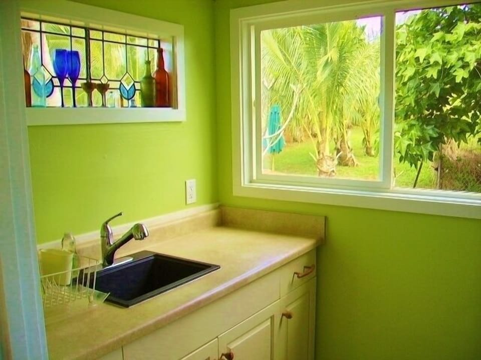 Peaceful, pretty panoramic views from this kitchen.