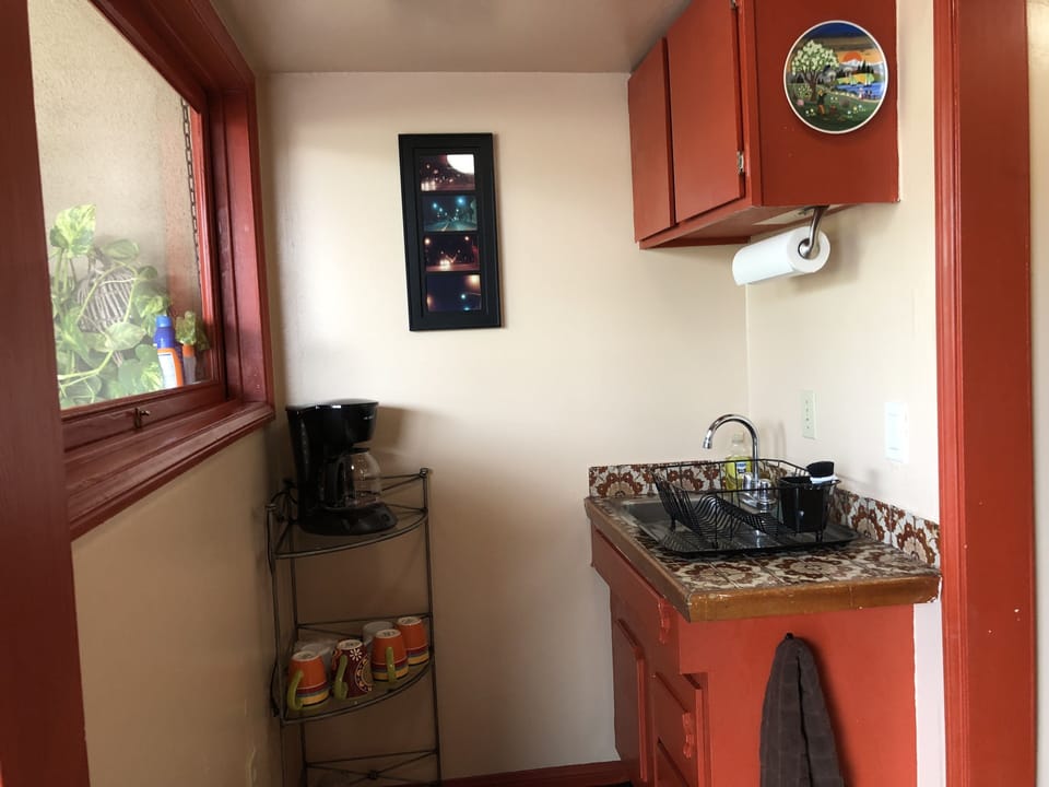 Kitchenette with Coffee Maker, Microwave, Toaster Oven, etc