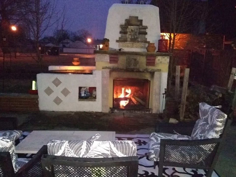 Fireplace at night