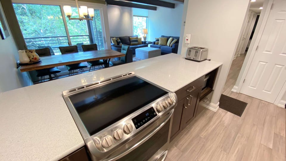 Kitchen with electric appliances