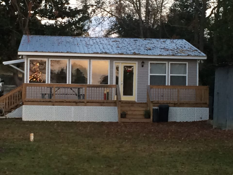 Christmas tree lights from sunroom. Seasonal addition!