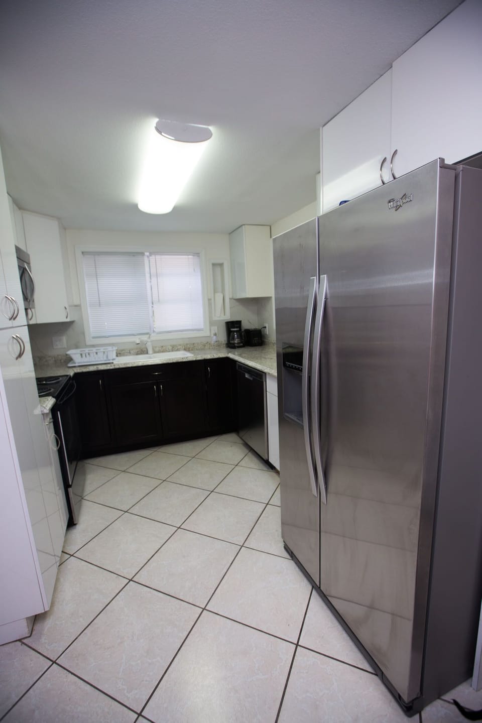 Full refrigerator & freezer. Dishes & utensils. 
Should we eat outside instead?