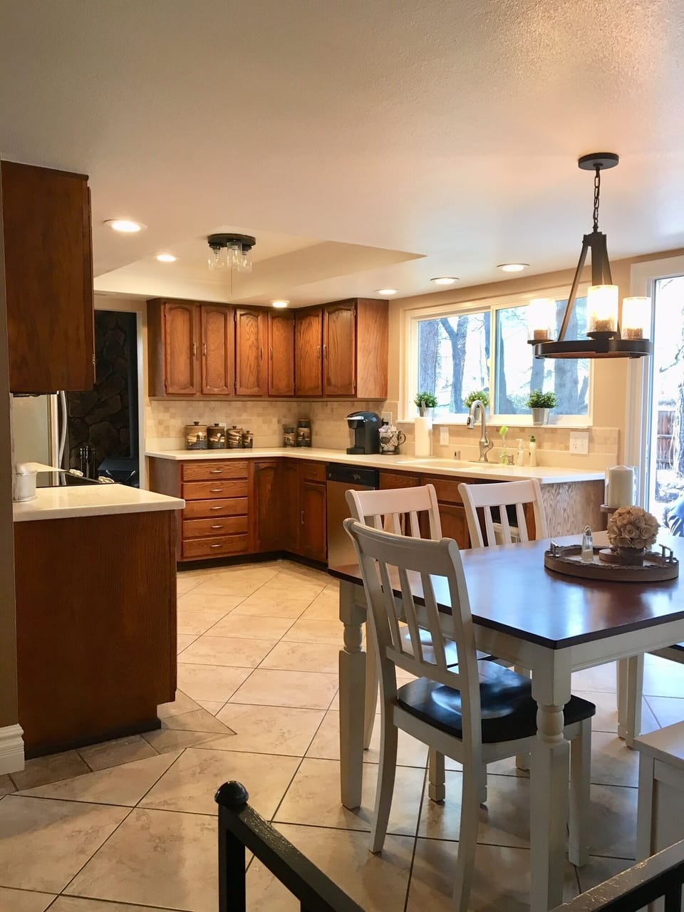 Open kitchen space. 