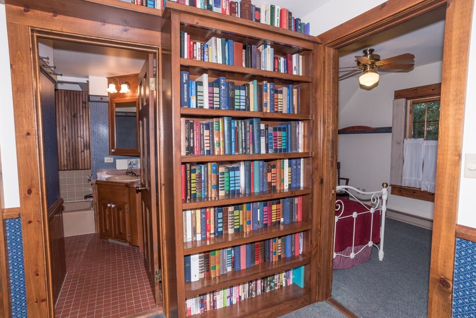 Lots of books for your relaxation on the front porch