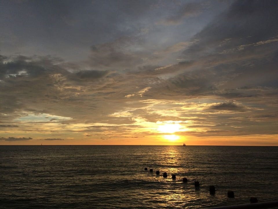 Sunset view from the pool deck.