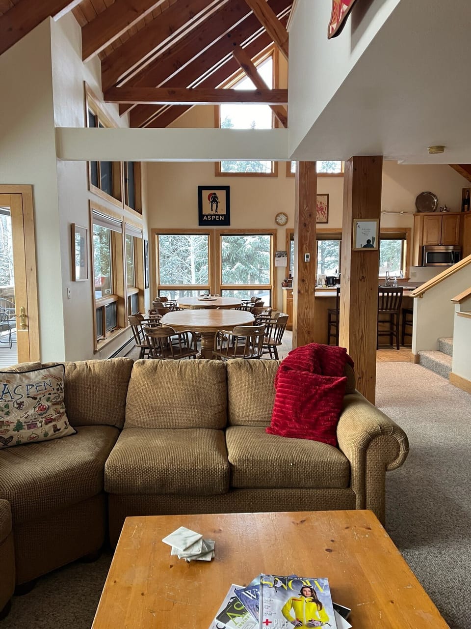 Living room looking towards dining area and kitchen