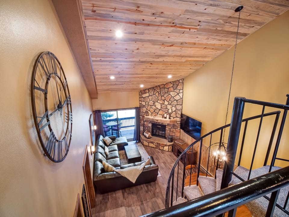 View of great room from the loft