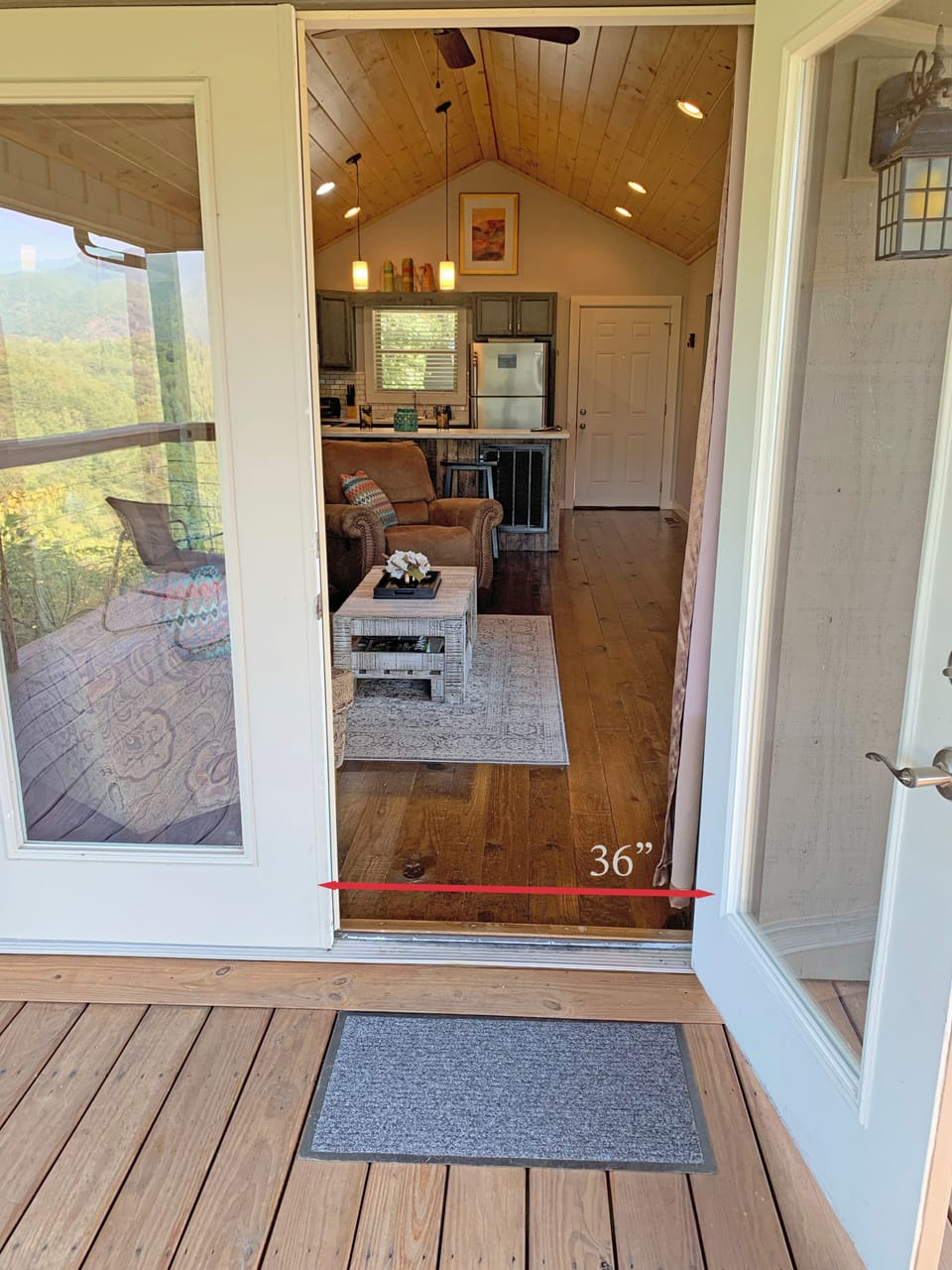 36" wide door entrance for wheelchair access