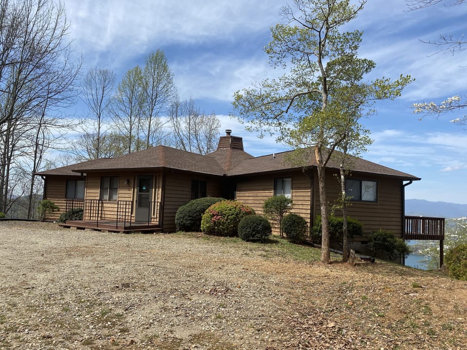 Front view of parking area