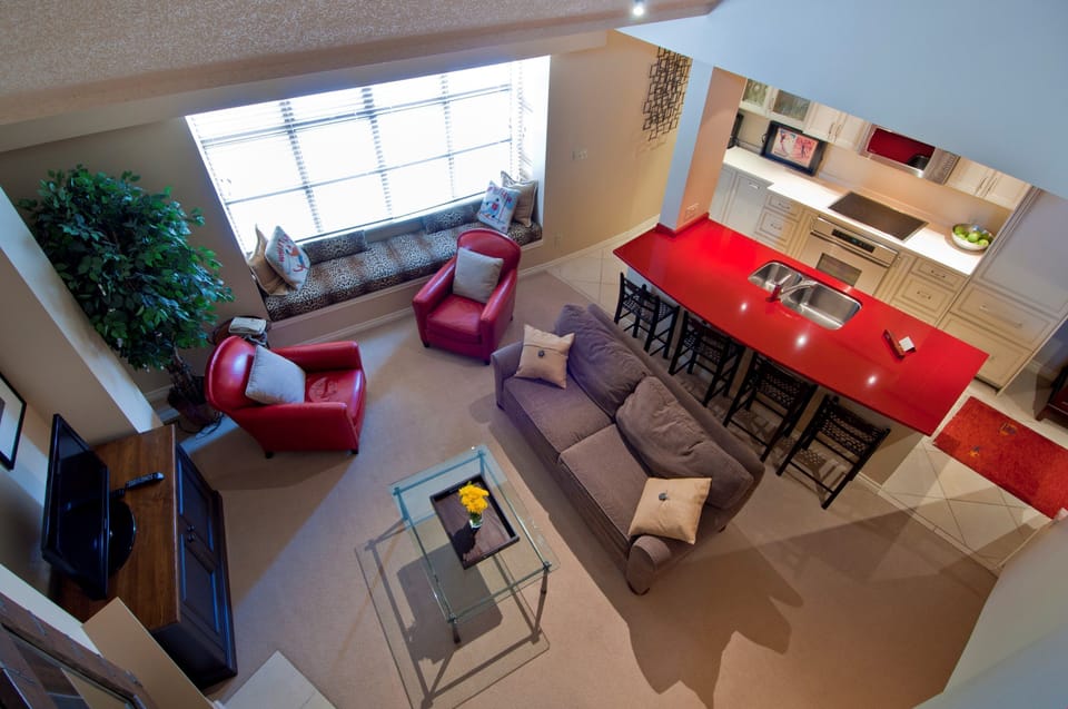 The suite has an open floor plan which is ideal for entertaining!