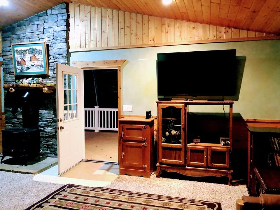 Walk out deck coming off the living space upstairs.