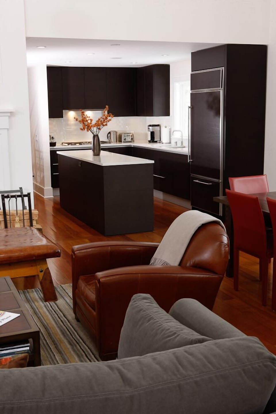 Living room into kitchen