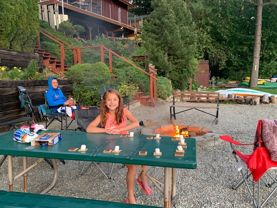 Surrounded by S'mores. Yum!
