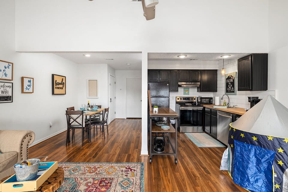 Open concept kitchen and living room