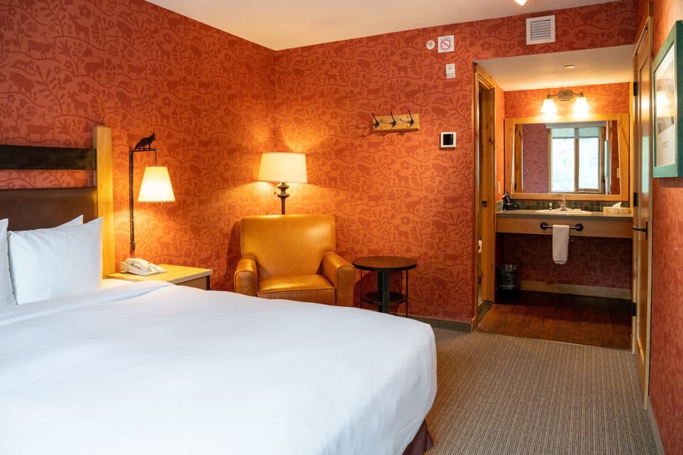 Relax on the comfortable bed after a wonderful day in the mountains.