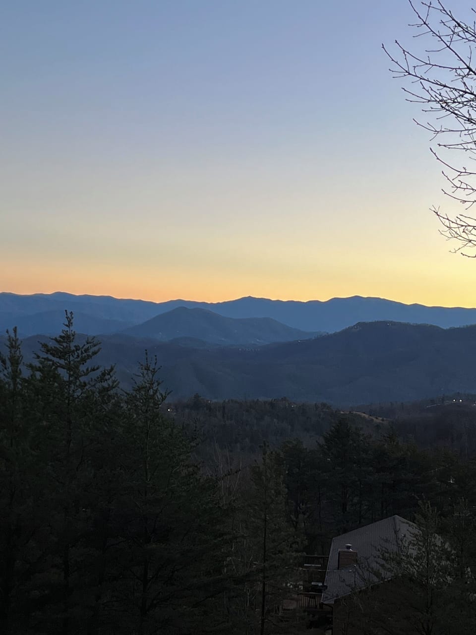 Gorgeous Mountain View from the porch at Rustic Relaxation!