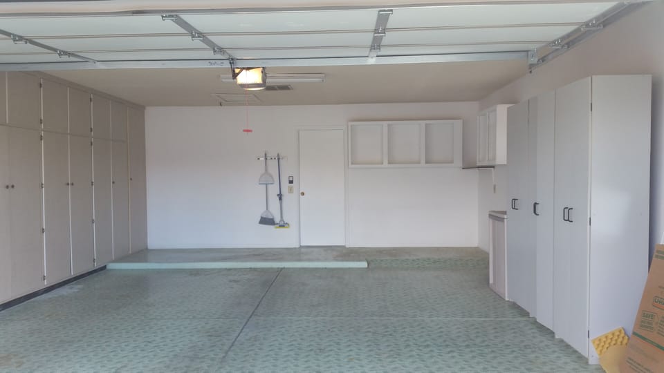 Two car garage with storage