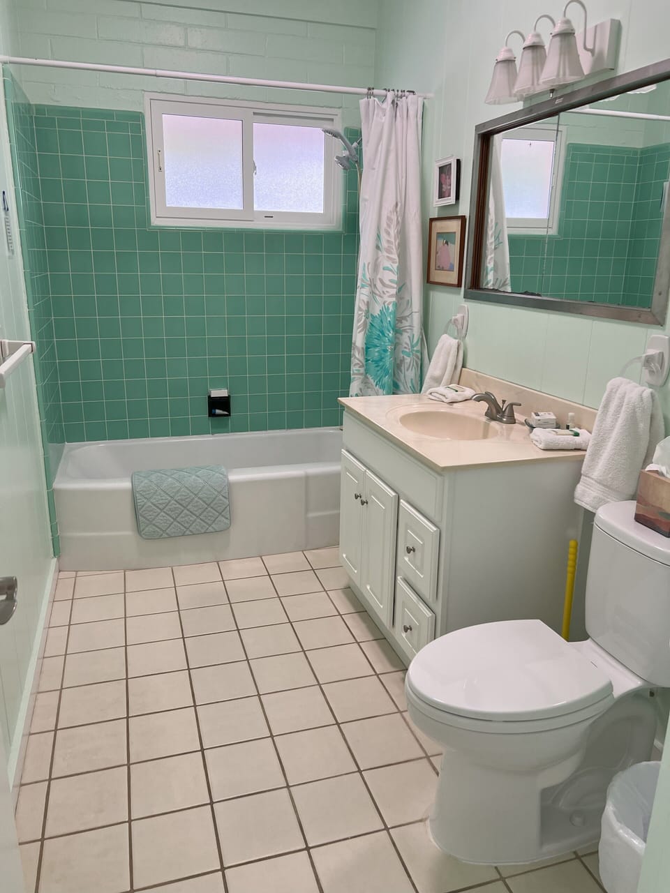Bathroom off east bedroom by provate garden