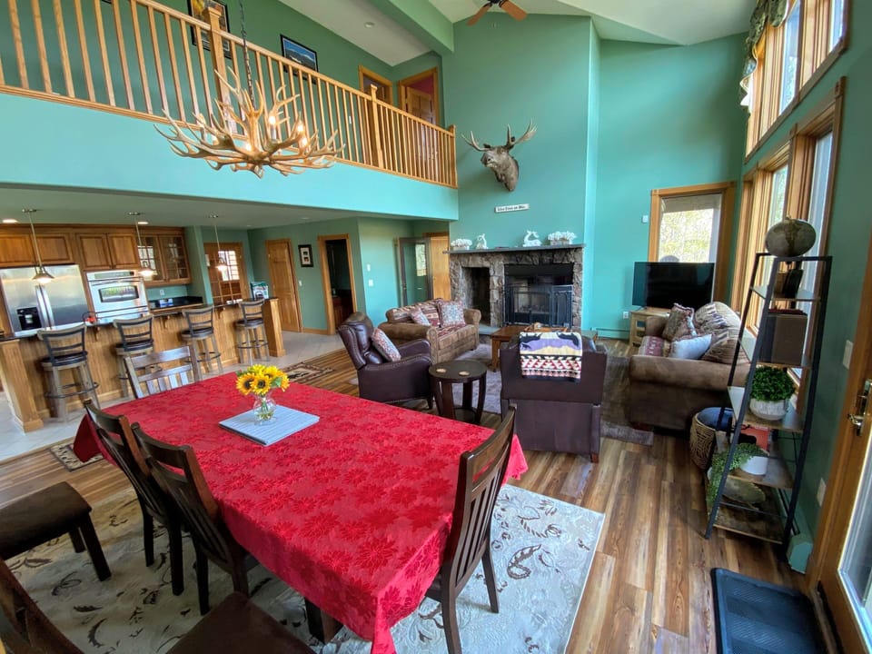 Main level living room and dining area