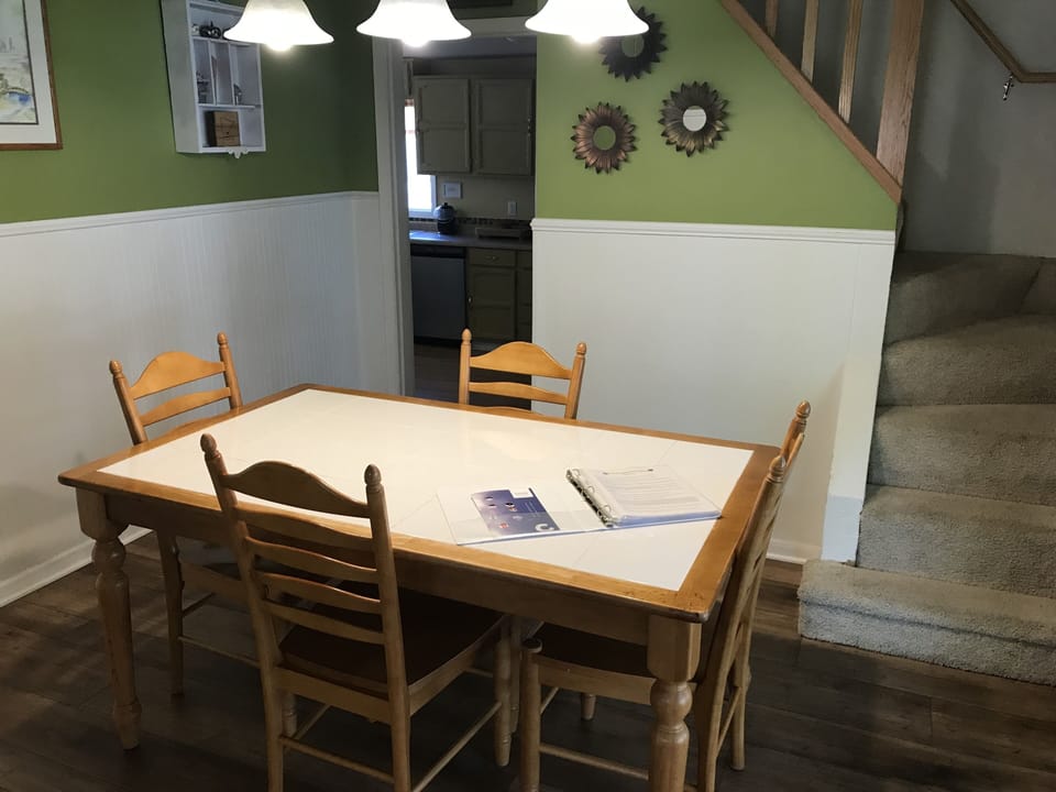 Dining Room table will seat six
