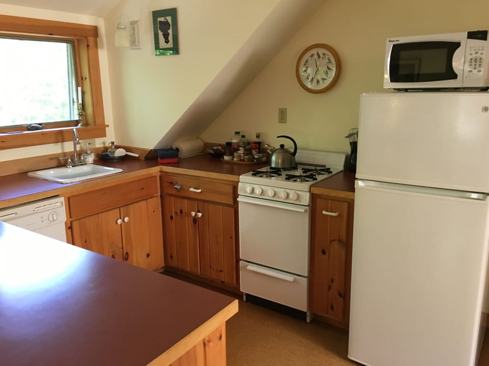 Complete kitchen--gas stove,  dishwasher, microwave, fridge