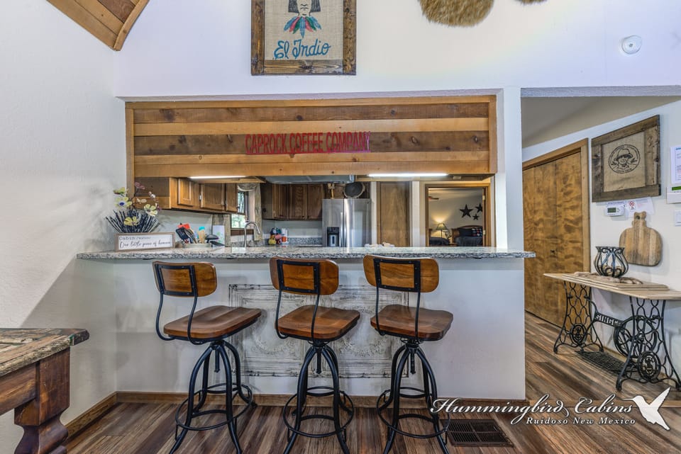 Nestle up to the breakfast bar and enjoy conversations with the 'cook in the kitchen'