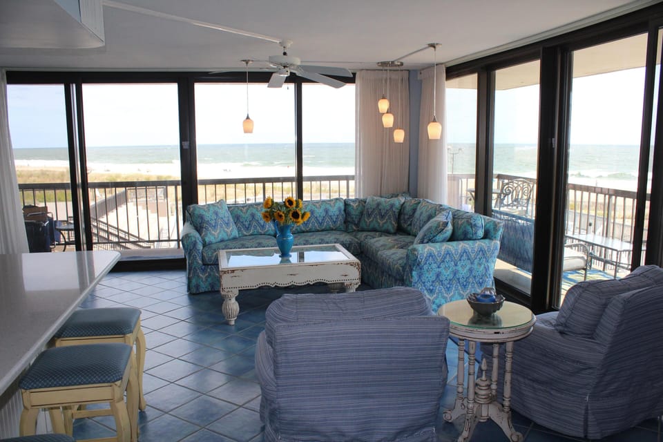 Looking north from the living room