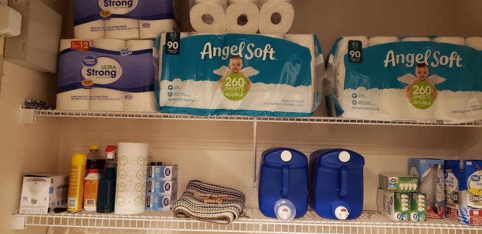 Lots of Tissues, Bulbs , Detergents and paper towels 