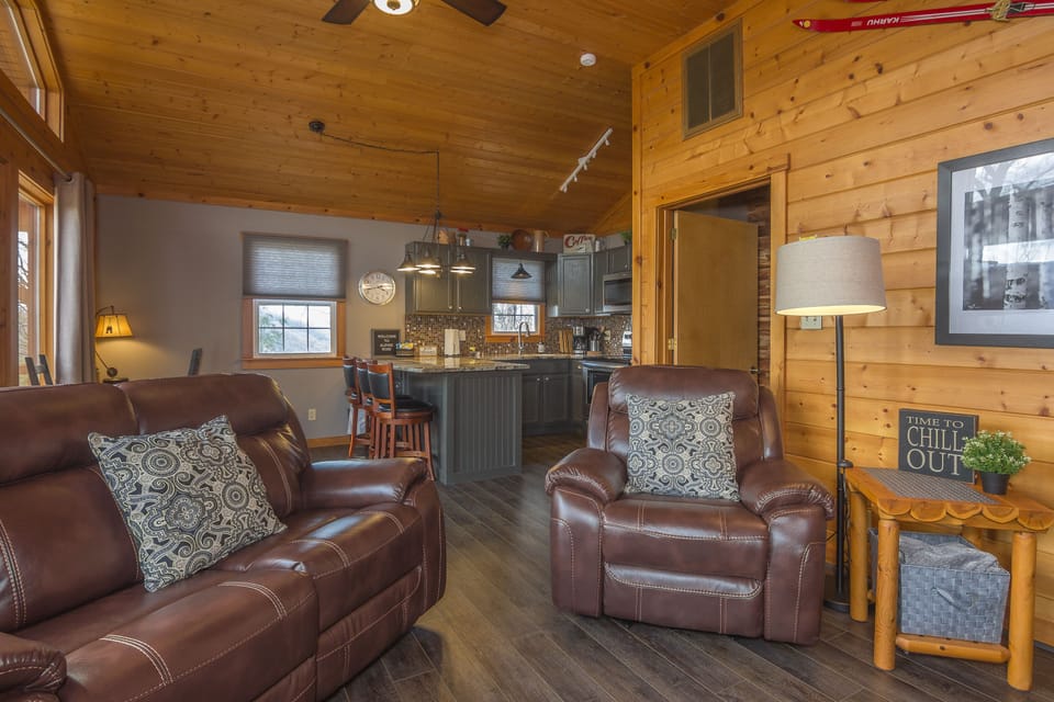 The loveseat and recliner are perfect for reading, movies or watching the fire