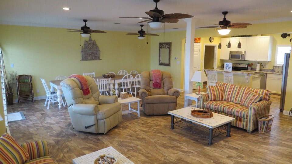 Room for your whole group in the Kitchen, Dining and Living areas.