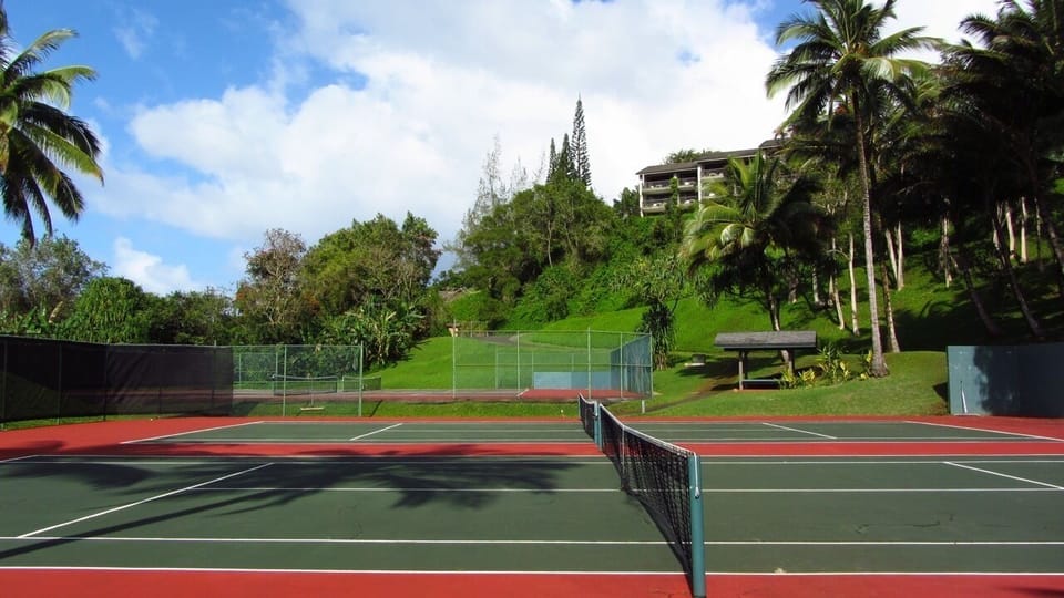 One of 8 tennis courts on the property.