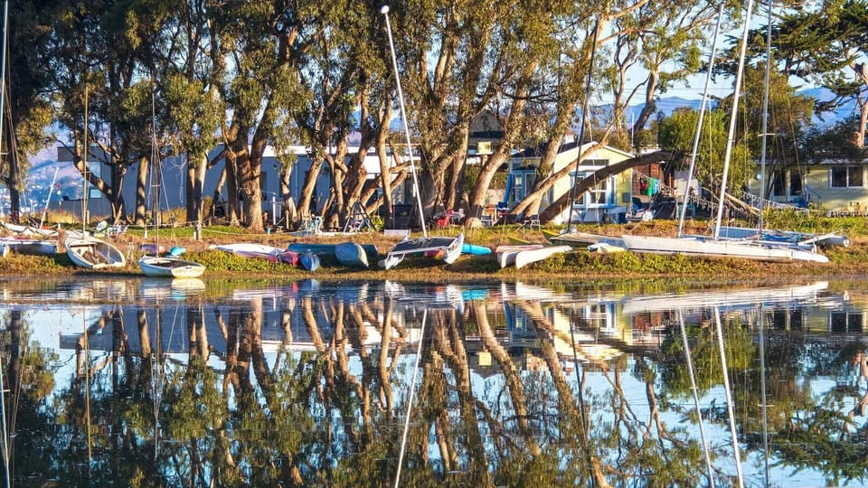 The Dream Cottage from across the peninsula.