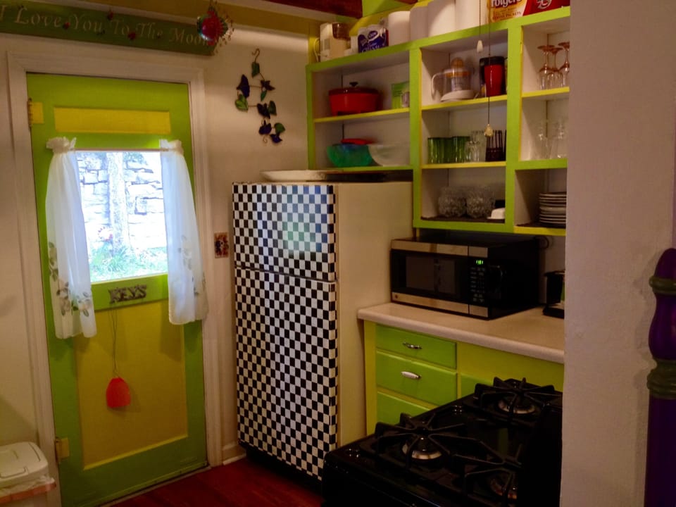 Kitchen with side door leading to driveway