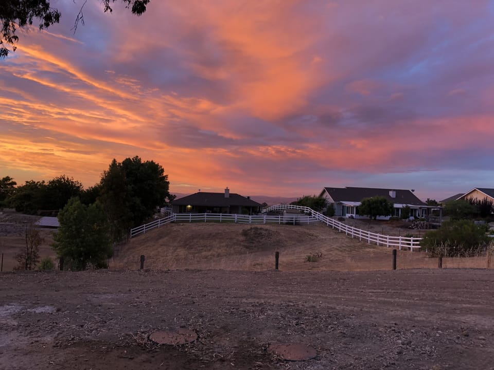 Backyard sunset view 