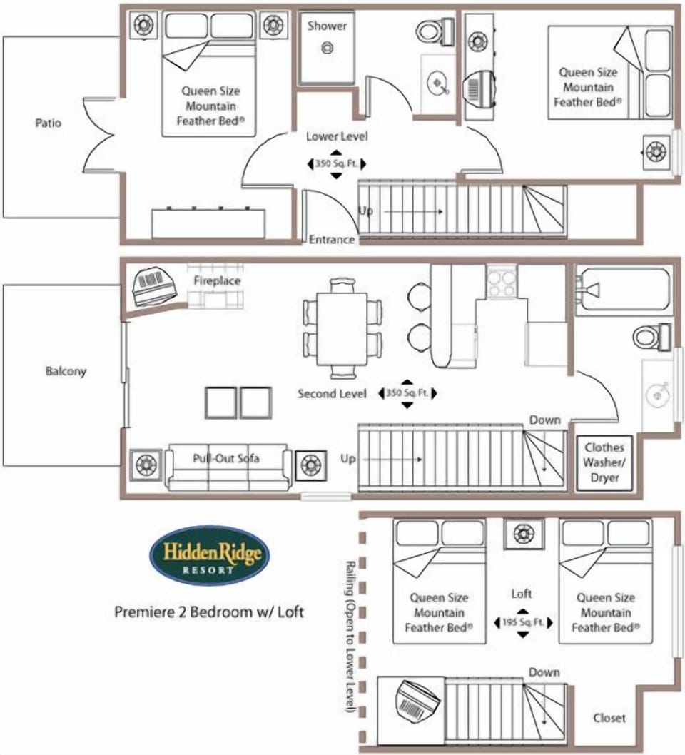 This is the floor-plan of the 2 bedroom apartment.